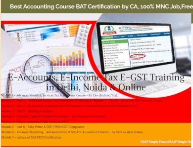 Accounting Course in Delhi 110017, after 12th and Graduation by SLA. GST and Accounting, Taxation and Tally Prime Institute in Delhi, Noida, [ Learn New Skills of Accounting, BAT and Finance for 100% Job] in Kotak Bank