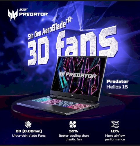 Get 1 year free internet or 1 year Netflix on purchasing Acer Predator Helios Neo 16 Gaming Laptop 13th Gen Intel Core i5 Processor (16 GB/512 GB SSD/Windows 11 Home/NVIDIA ® GeForce RTX ¢ 4050) PHN16-71, (16") WUXGA Display