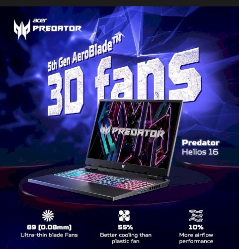 Get 1 year free internet or 1 year Netflix on purchasing Acer Predator Helios Neo 16 Gaming Laptop 13th Gen Intel Core i7 Processor (16 GB/1 TB SSD/Windows 11 Home/NVIDIA ® GeForce RTX ¢ 4050) PHN16-71, (16") WUXGA Display